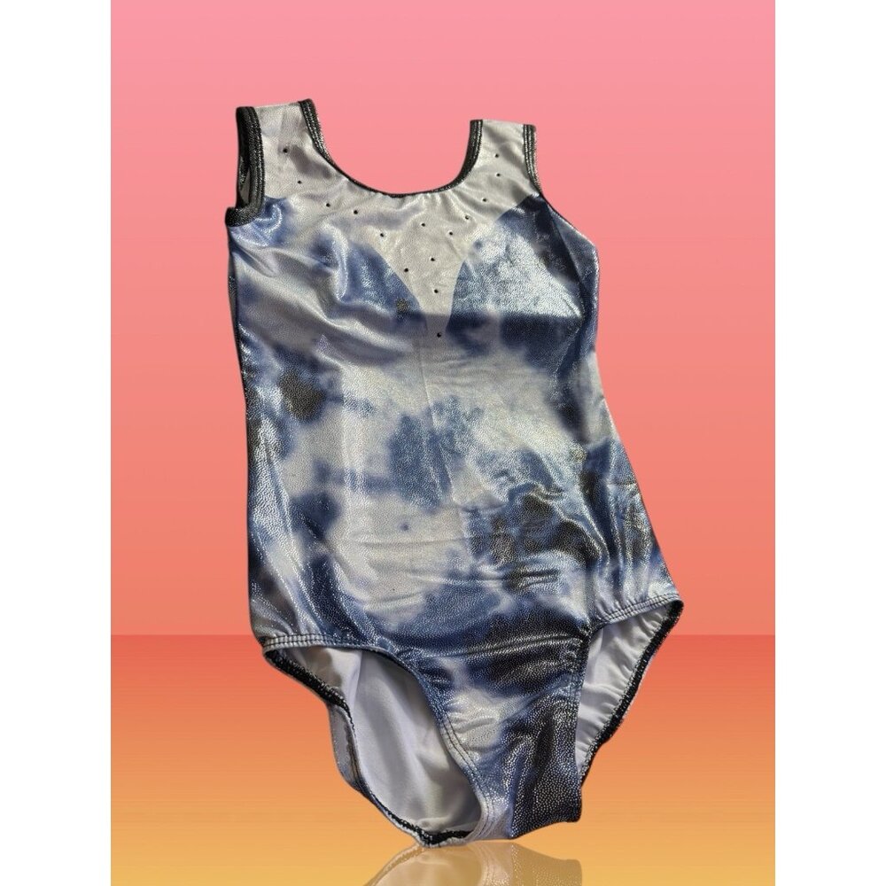 Girls Gymnastics Cute Pattern Dance Outfit With Shorts And Scrunchie Size 10 1/2